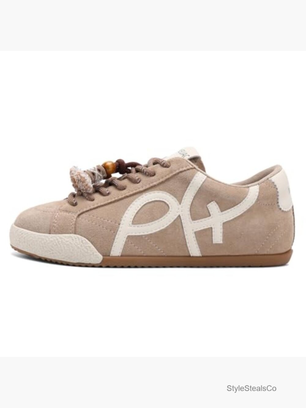 Lightweight Suede Fashion Sneakers Lace-Up Casual Walking Shoes Women - Picture 5 of 7